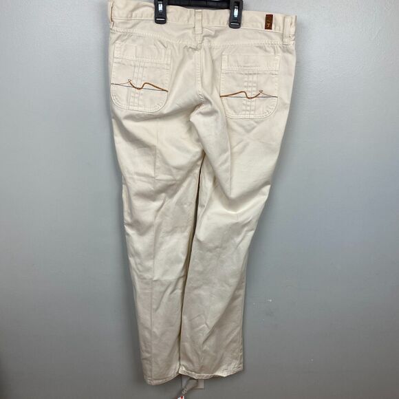7 For‎ All Mankind Jeans Women's 31 White U112068U-068U Made In USA Embroidered - Picture 3 of 12